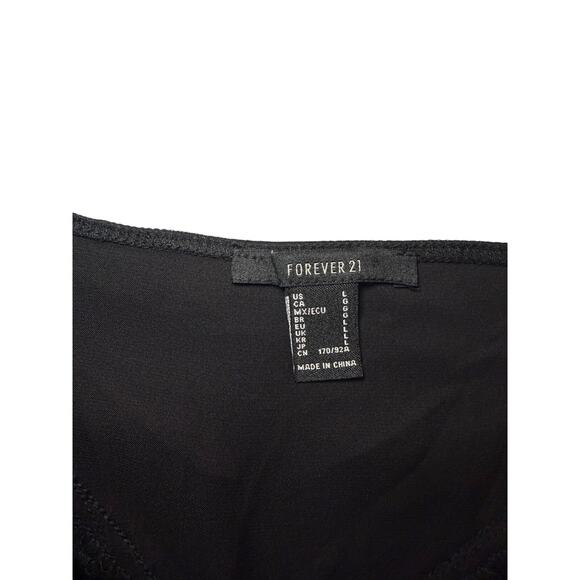 Black Satin Lace Slip Maxi Dress Spaghetti Strap Lingerie Style- Size Large - Picture 7 of 7